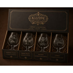 Coffret Verres 4x50cl - Triple, Blonde, Lambic, Imperial Stout